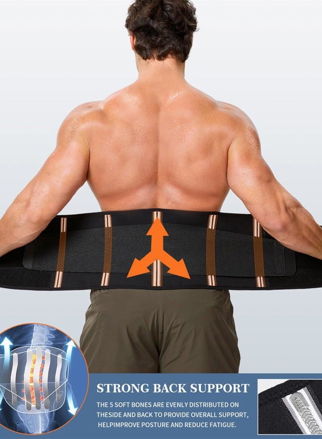 TAILONG Neoprene Waist Trimmer Ab Belt for Men Waist Trainer Corset Slimming Body Shaper Workout Sauna Hot Sweat Band (Black with Band, L) - Image 4