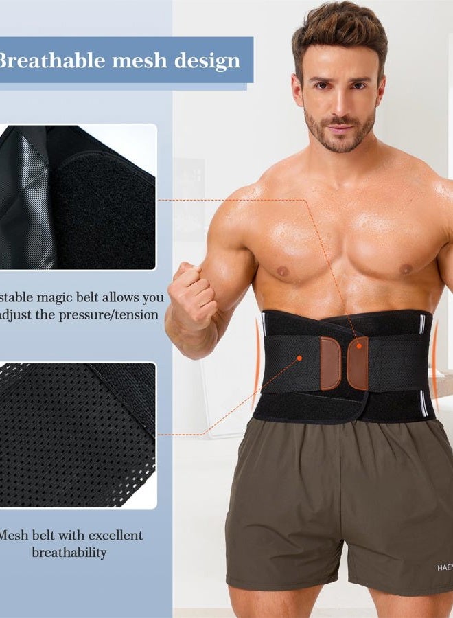 TAILONG Neoprene Waist Trimmer Ab Belt for Men Waist Trainer Corset Slimming Body Shaper Workout Sauna Hot Sweat Band (Black with Band, L) - Image 3