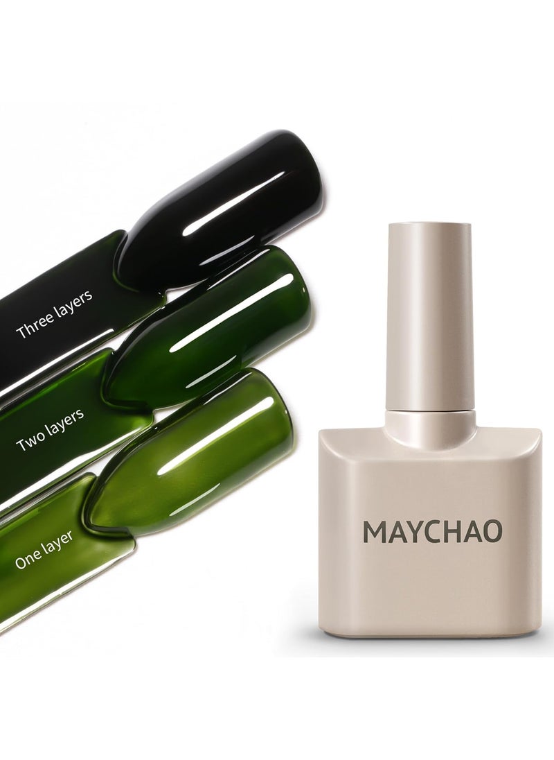 MAYCHAO - MAYCHAO 15ML Jelly Moss Green Gel Nail Polish 1Pc Transparent Forest Jade Green Gel Polish Soak Off UV LED Translucent Nail Polish Nail Art Starter Manicure Salon DIY at Home, 0.5 OZ - Image 1