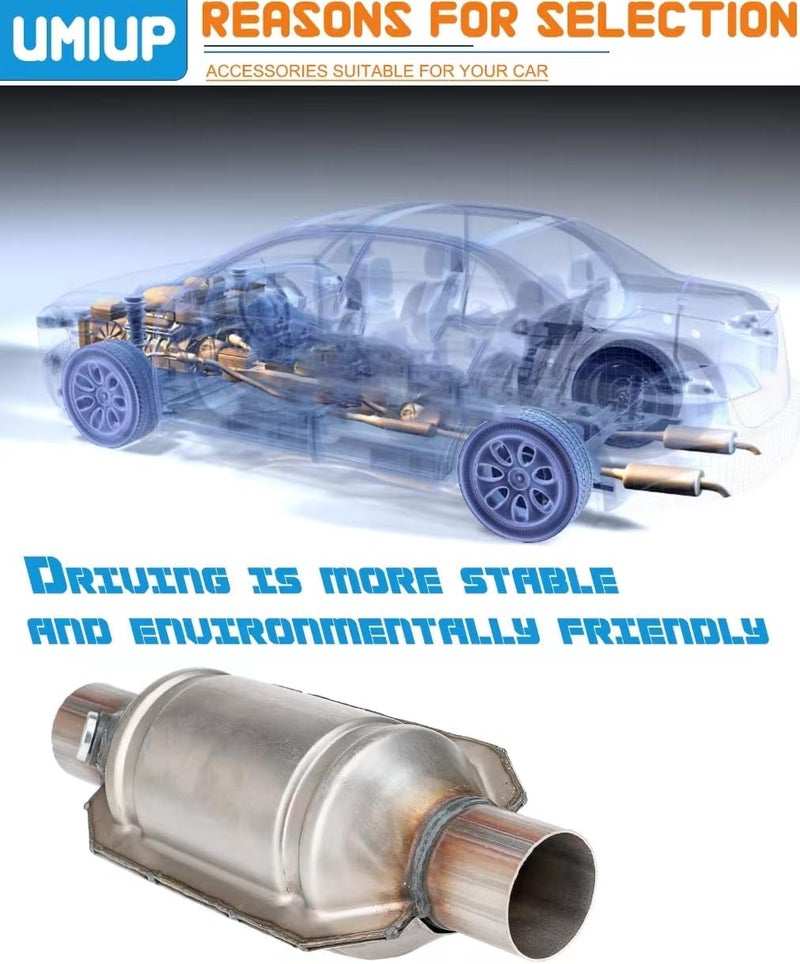 Umiup 2.5" Catalytic Converter Universal 2.5 Inch Inlet/Outlet with O2 Port - Image 3
