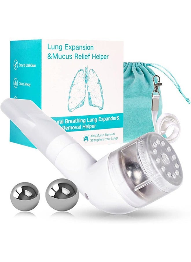 XiuWoo Respiratory muscle training, with breathing and inhalation movements, with 2 Balls, Suit for Lung Rehabilitation Clients and Lung Exerciser, non-medical product, white  - Image 1