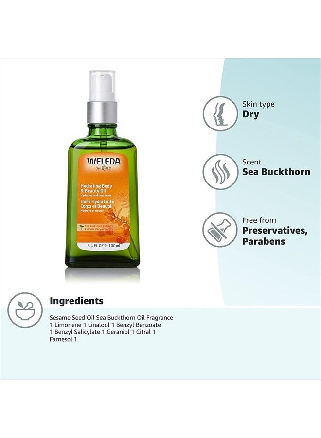 Weleda Hydrating Sea Buckthorn Body and Beauty Oil, 3.4 Fluid Ounce, Plant Rich Body and Beauty Oil with Sea Buckthorn and Sesame Oils - Image 3
