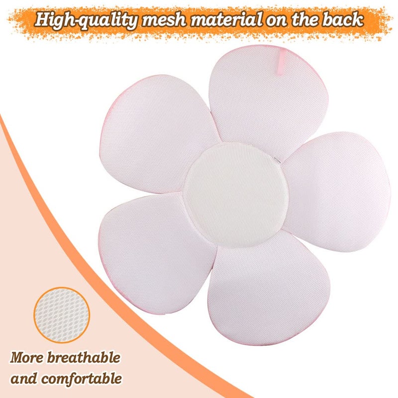 KAKIBLIN Flower Baby Bath Mat, Baby Bath Flower Infant Bathtub Mat Sink Bather Cushion for Newborn, Pink - Image 4