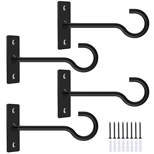 QTJUST 4Pack 4inch Wall Hook for Hanging Plant Bracket - Image 1