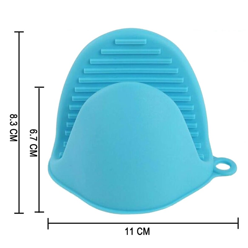 POPLEY Mini Oven Gloves Silicone Heat Resistant Cooking Pinch Mitts Potholder for Kitchen Cooking Baking 1 PairMulticolor - Image 2