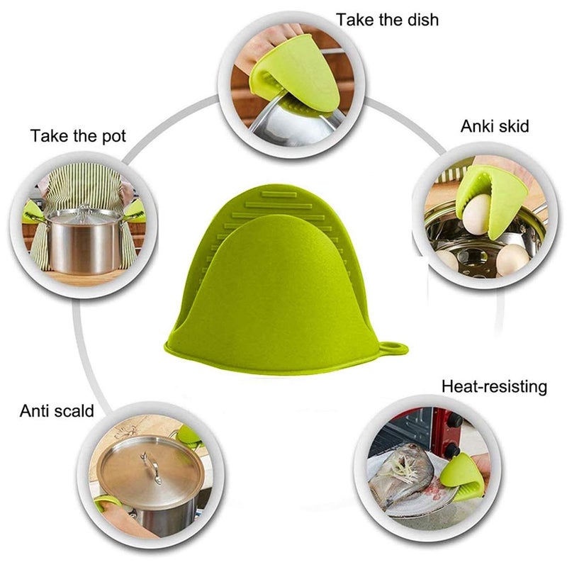 POPLEY Mini Oven Gloves Silicone Heat Resistant Cooking Pinch Mitts Potholder for Kitchen Cooking Baking 1 PairMulticolor - Image 4