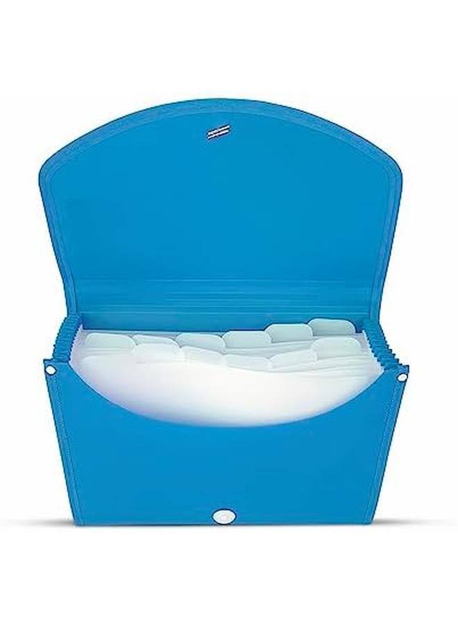 ماكسي ملف توسيع 13 شبكة مع سلسلة باللون الفيروزي 13 جيبًا مجلدات قابلة للتوسيع لتخزين مستنداتك ويسهل حملها - Image 3