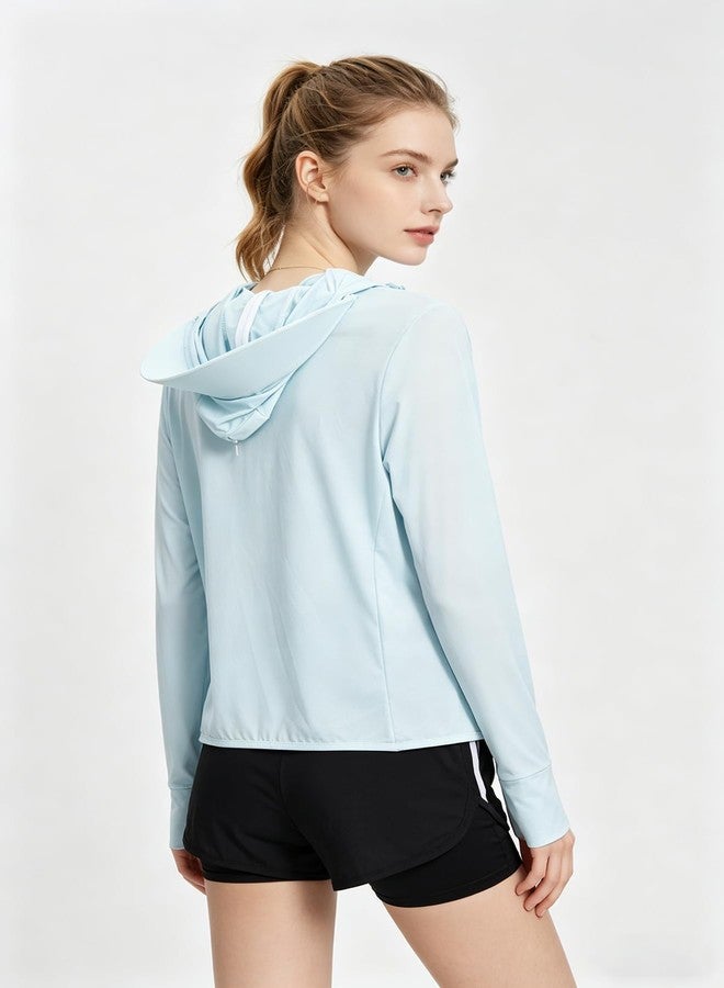 XuoAz Women's Sun Protection Jacket UPF 50+ Lightweight Long Sleeve Sun Hoodie Cooling Sun Shirt Outdoor - Image 3