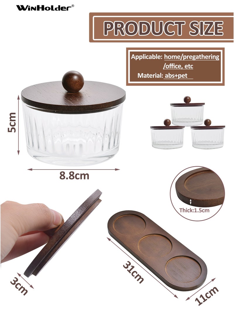 WinHolder Wood Grain Fruit Plate – Versatile Serving Tray for Dried Fruits, Nuts, Candy, Cookies, Chips, and Party Snacks（3 seperate） - Image 3