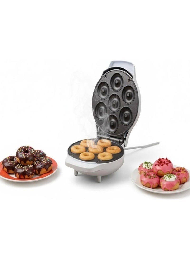 NOVA Electric Donut Maker NT-185DMT 7 Mini Doughnuts Maker Machine 800-1000W Non Stick Plates Fast Heating Cool Touch Handle Indicator Lights Compact Easy Clean Design - Image 1