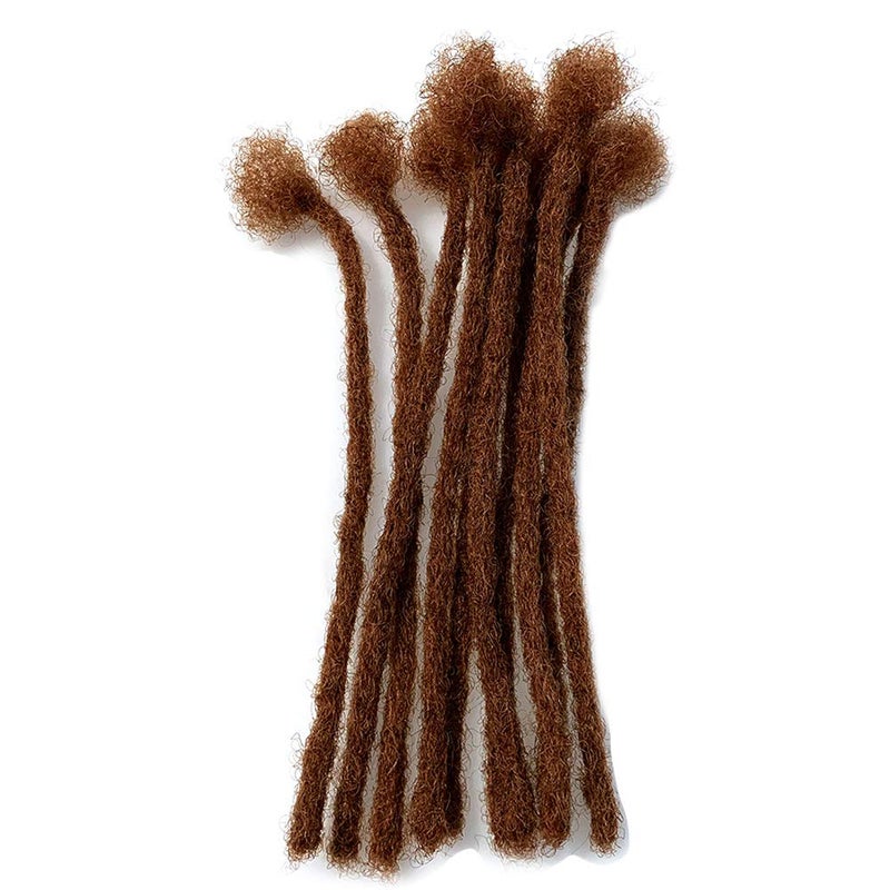 YONNA Human Hair Microlocks Sisterlocks Dreadlocks Extensions 20Locs Full Handmade Width 04cm 8inch 30 Medium Auburn
