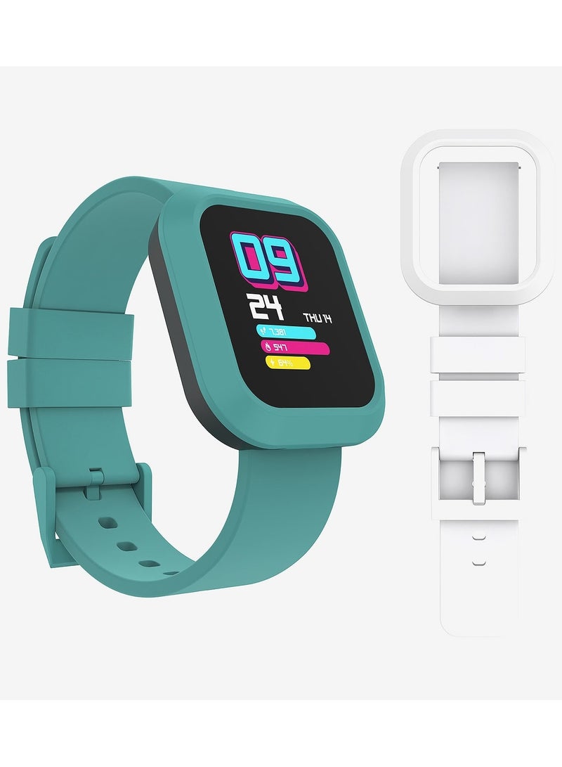 iTouch Unisex Interactive Flex Watch Green/White with  Interchangeable Silicone Strap, TF404A-ON1 - Image 1
