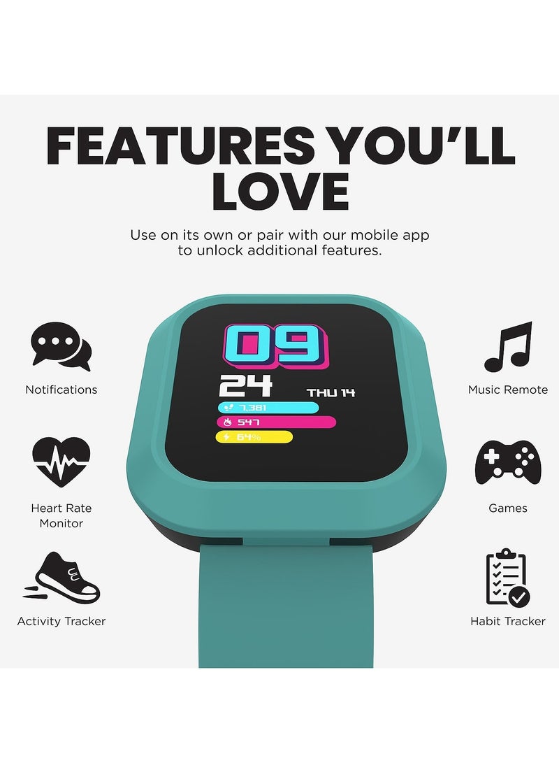 iTouch Unisex Interactive Flex Watch Green/White with  Interchangeable Silicone Strap, TF404A-ON1 - Image 5