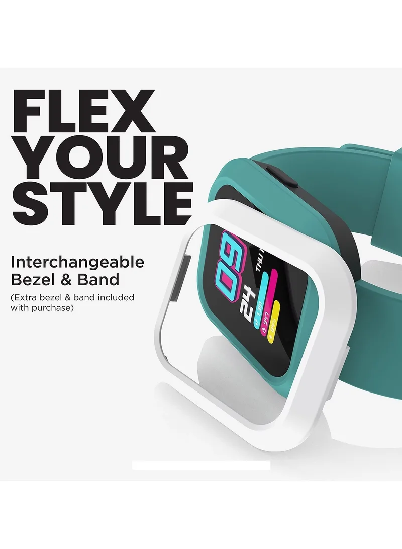 iTouch iTouch Unisex Interactive Flex Watch Green/White with  Interchangeable Silicone Strap, TF404A-ON1