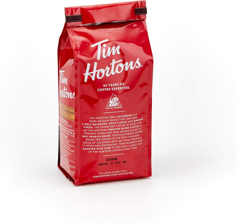 Tim Hortons قهوة تيم هورتونز الكولومبية متوسطة-داكنة التحميص، حبوب أرابيكا 100%، 12 أونصة (عبوة من 6) - Image 2