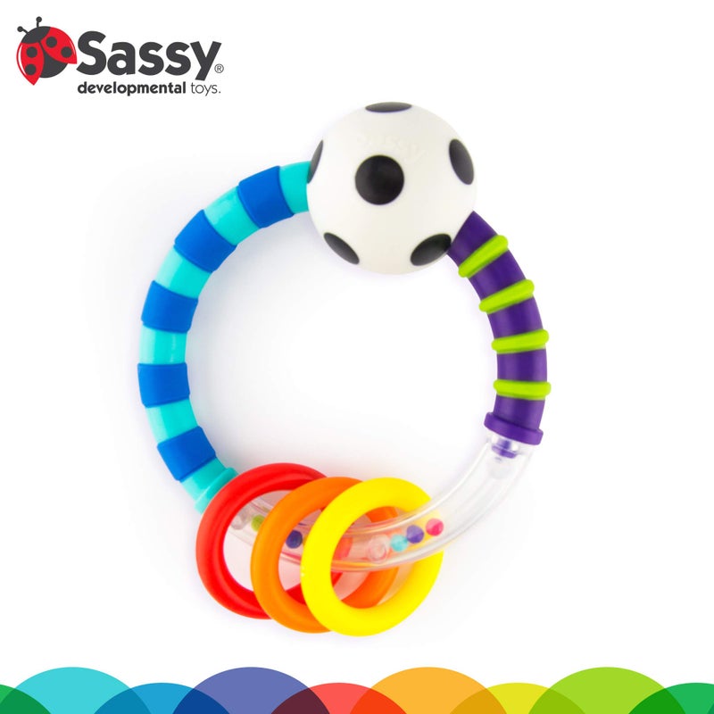 Sassy Ring Rattle | Developmental Baby Toy for Early Learning | High Contrast | For Ages Newborn and Up - Image 2