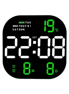 Crony CRONY 6633 Electronic Clock Multifunctional Large Screen Square Led Wall clock Remote Control digital alarm clock-6633 White+Green  - Image 1