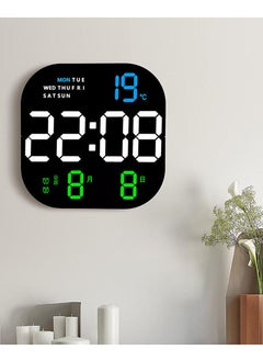 Crony CRONY 6633 Electronic Clock Multifunctional Large Screen Square Led Wall clock Remote Control digital alarm clock-6633 White+Green  - Image 5