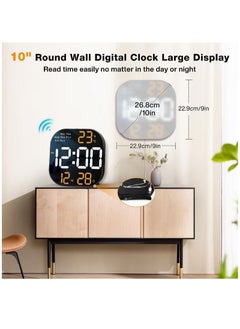 Crony CRONY 6633 Electronic Clock Multifunctional Large Screen Square Led Wall clock Remote Control digital alarm clock-6633 White+Green  - Image 3