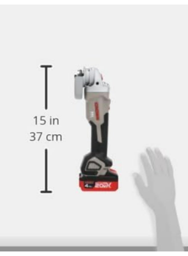 Crown CT23001-125HX-4 BMC Cordless Angle Grinder 20V – 125mm Brushless Power Grinder with 2×4Ah Batteries, Charger & Carrying Case, 8000RPM Metal Cutting & Grinding Tool - Image 5