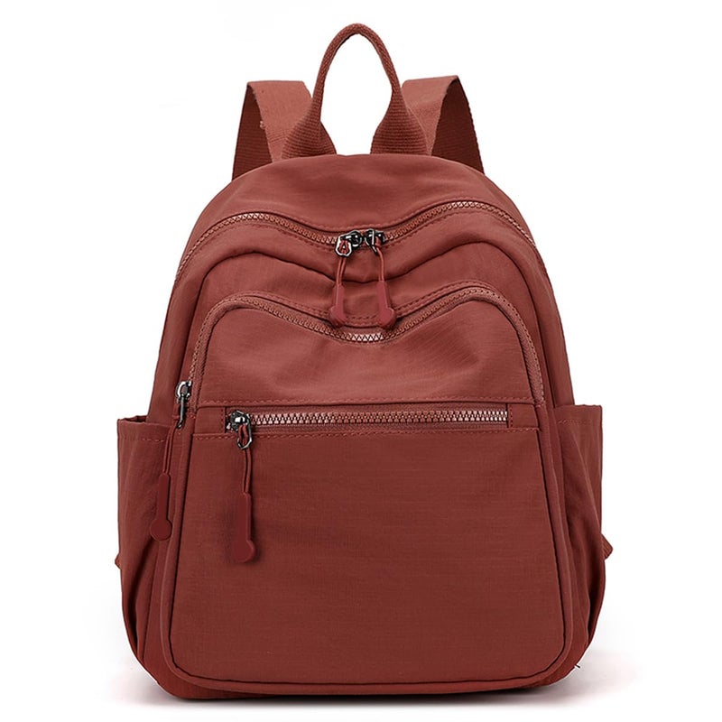 Tanweibago Mini Nylon Women Backpacks,11L Small Ladies backpacks Casual Lightweight Women Shopping Travel Daypack (Y2-Brick Red) - Image 1