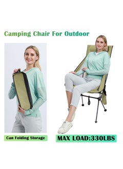 SYOSI Ultralight High Back Outdoor Folding Camping Chair, Heavy Duty Mesh Lightweight Beach Lounge Chair with Pillow and Cup Bag, Large Chair for Travel, Hiking, Fishing, Beach  - Image 3