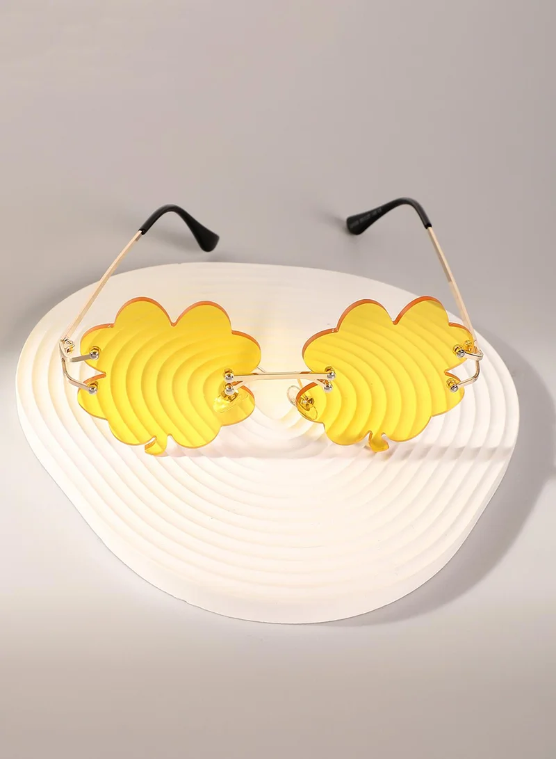 صوص هاوت نظارة كلوفر رايف دائرية - أصفر ليموني