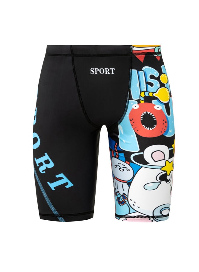 Loquat Blisters Swimming Trunks Boys Teenager's Swimsuit Men's Plus Size Shortsuit Suit Quick-drying Professional Swimming Trunks-Color:5107—22- - Image 2