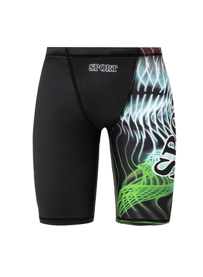 Loquat Blisters Swimming Trunks Boys Teenager's Swimsuit Men's Plus Size Shortsuit Suit Quick-drying Professional Swimming Trunks-Color:5107—22- - Image 3