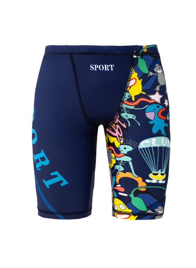 Loquat Blisters Swimming Trunks Boys Teenager's Swimsuit Men's Plus Size Shortsuit Suit Quick-drying Professional Swimming Trunks-Color:5107—22- - Image 5