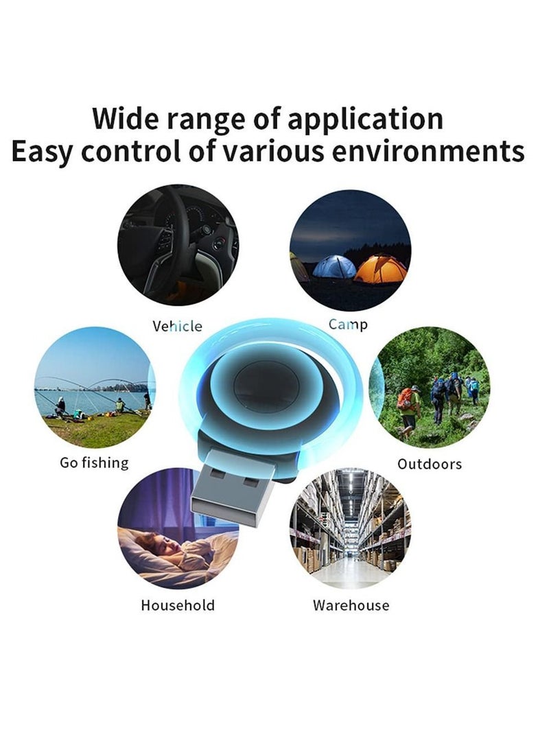 2 Pcs USB Portable Ultrasonic Pest Repeller, Indoor Electronic Plug-in Repeller Eco-Friendly Control 3 Working Modes Car Mosquito Repellent Suitable for Home Office Hotel (Black + White)
