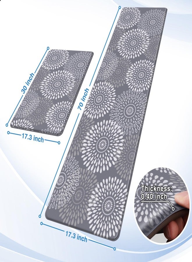 LuxStep Kitchen Mat Cushioned Rugs Anti-Fatigue Mats for Kitchen Floor,Waterproof Non-Slip Mats and Rugs Set for Office,Floor,Laundry 17.3"×30"+17.3"×70",Grey - Image 2