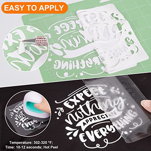 VINYL FROG Heat Transfer Vinyl Roll HTV Vinyl - 12" x12ft White Iron on Vinyl for T-Shirts, Heat Press Vinyl for DIY Craft Designs (White) - Image 3