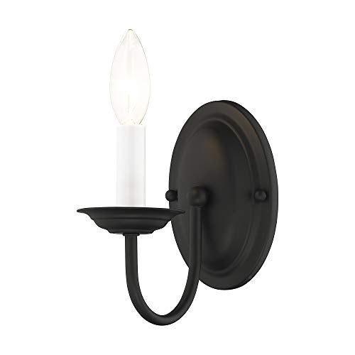 Livex Lighting 4151-04 Home Basics 1 Light Black Wall Sconce - Image 1