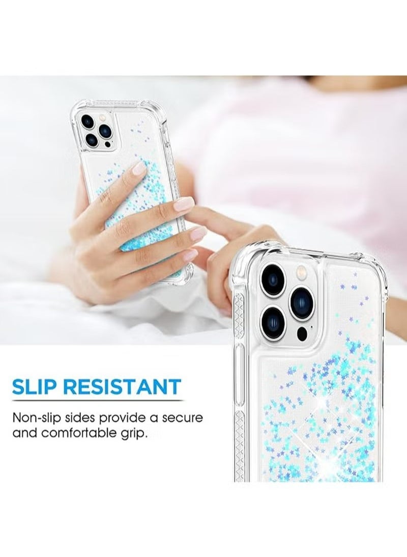 X-level - iPhone 15 Pro Max Case For Women Girls Liquid Glitter Cover Sparkly Clear Shiny Bling Sparkle Phone Back Accessory Protection For iPhone 15 Pro Max Case Transparen - Image 1