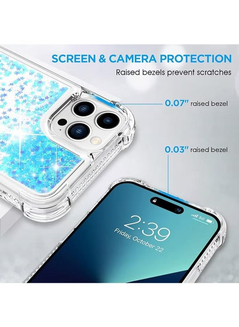 X-level - iPhone 15 Pro Max Case For Women Girls Liquid Glitter Cover Sparkly Clear Shiny Bling Sparkle Phone Back Accessory Protection For iPhone 15 Pro Max Case Transparen - Image 1