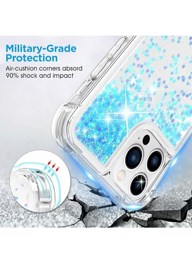 X-level - iPhone 15 Pro Max Case For Women Girls Liquid Glitter Cover Sparkly Clear Shiny Bling Sparkle Phone Back Accessory Protection For iPhone 15 Pro Max Case Transparen - Image 1