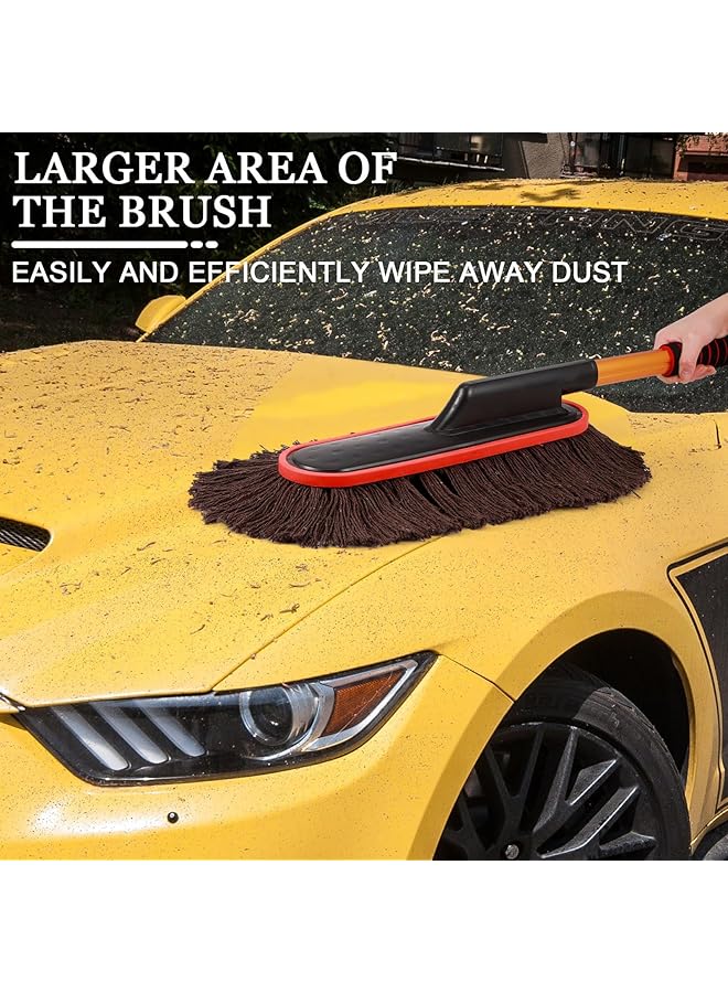 KASTWAVE 1 Pack Long Handle Car Duster, Extendable Car Duster Exterior Scratch Free Car Cleaning Tool, Soft Microfiber Car Dust Brush For Truck, Suv, Vehicles And Home Cleaning (Coffee) - Image 4