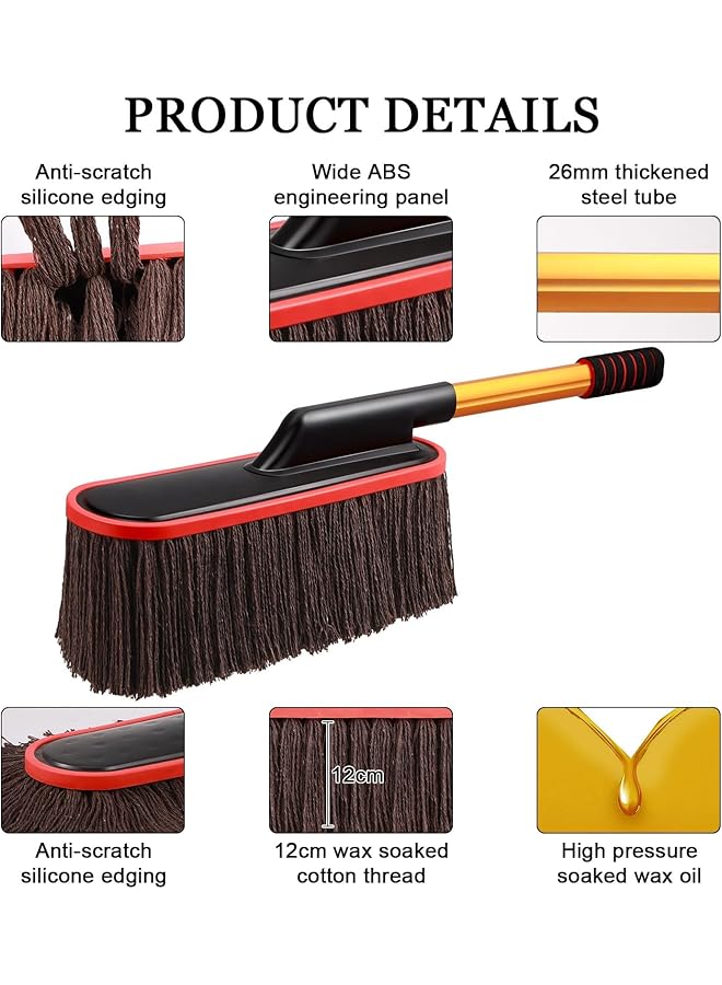 KASTWAVE 1 Pack Long Handle Car Duster, Extendable Car Duster Exterior Scratch Free Car Cleaning Tool, Soft Microfiber Car Dust Brush For Truck, Suv, Vehicles And Home Cleaning (Coffee) - Image 2