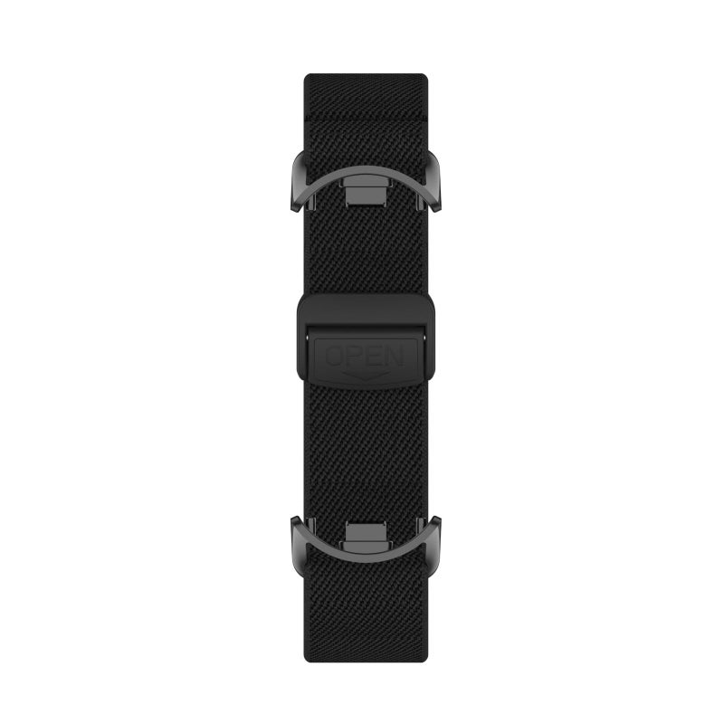erorex For Xiaomi Smart Band 10 / 9 / 8 Metal Head Magnetic Plastic Buckle Elastic Nylon Watch Band(Black) - Image 3