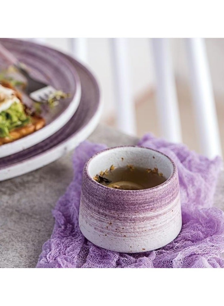 High temperature daily tableware cup, frosted Nordic leisure gift ceramic cup, tea cup coffee cup, 8.2*8.2*6.8cm, 200ML, purple - Image 2
