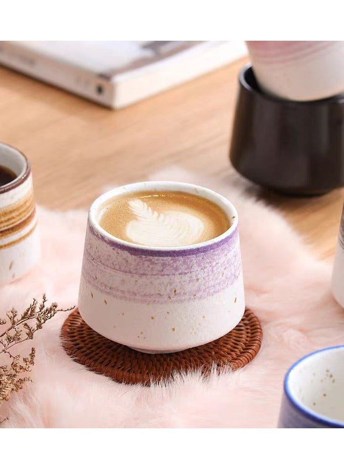 High temperature daily tableware cup, frosted Nordic leisure gift ceramic cup, tea cup coffee cup, 8.2*8.2*6.8cm, 200ML, purple - Image 4