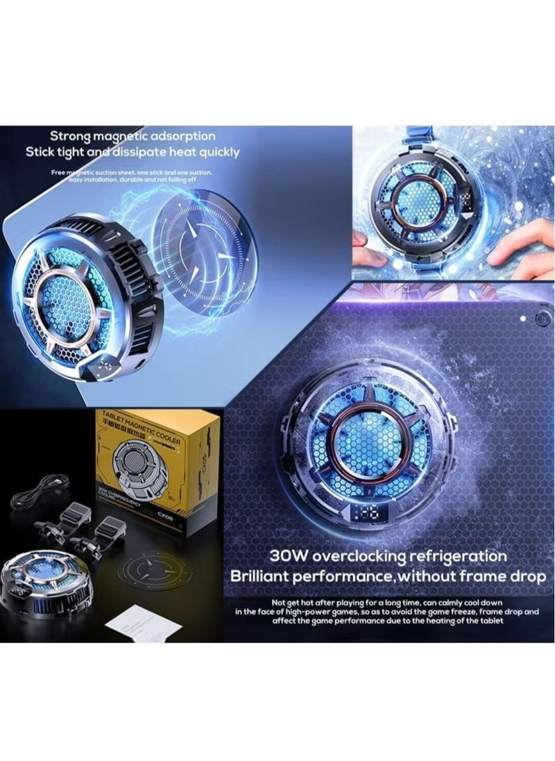 ELTRAZONE - CX05 Tablet Magnetic Gaming Cooler for iPad & Tablets – Mute Operation, Maximum Cooling, -9°C Temperature Display, TEC Semiconductor Technology, 3-Gear Cooling Adjustment for Enhanced Performance - Image 1