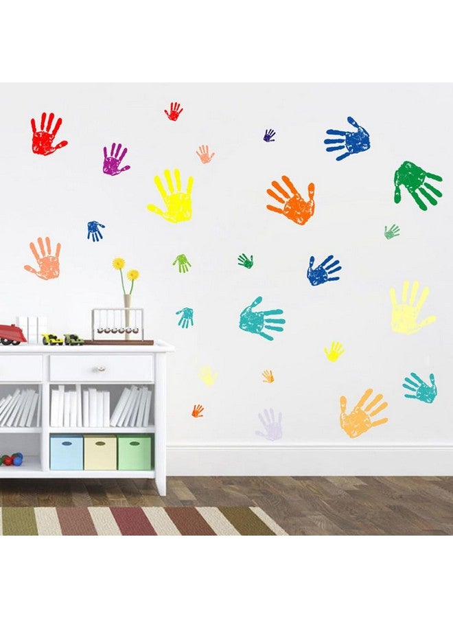 Vaguelly Colorful Palm Print Wall Stickers - DIY Decals for Kids Room Nursery and Kindergarten Decor Easy to Apply PVC Stickers (9.84X13.77 Inch Assorted Colors) - Image 4