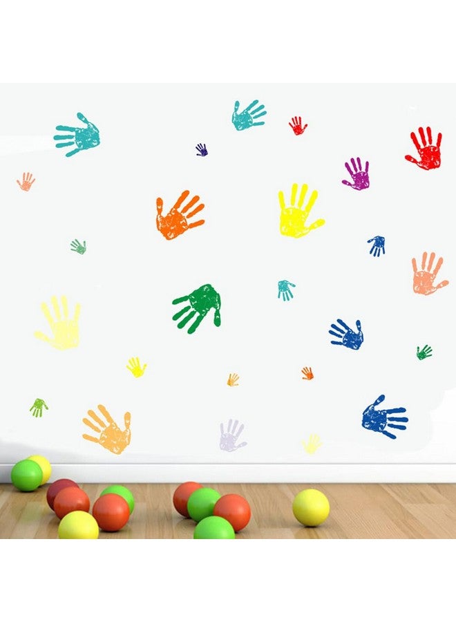 Vaguelly Colorful Palm Print Wall Stickers - DIY Decals for Kids Room Nursery and Kindergarten Decor Easy to Apply PVC Stickers (9.84X13.77 Inch Assorted Colors) - Image 2