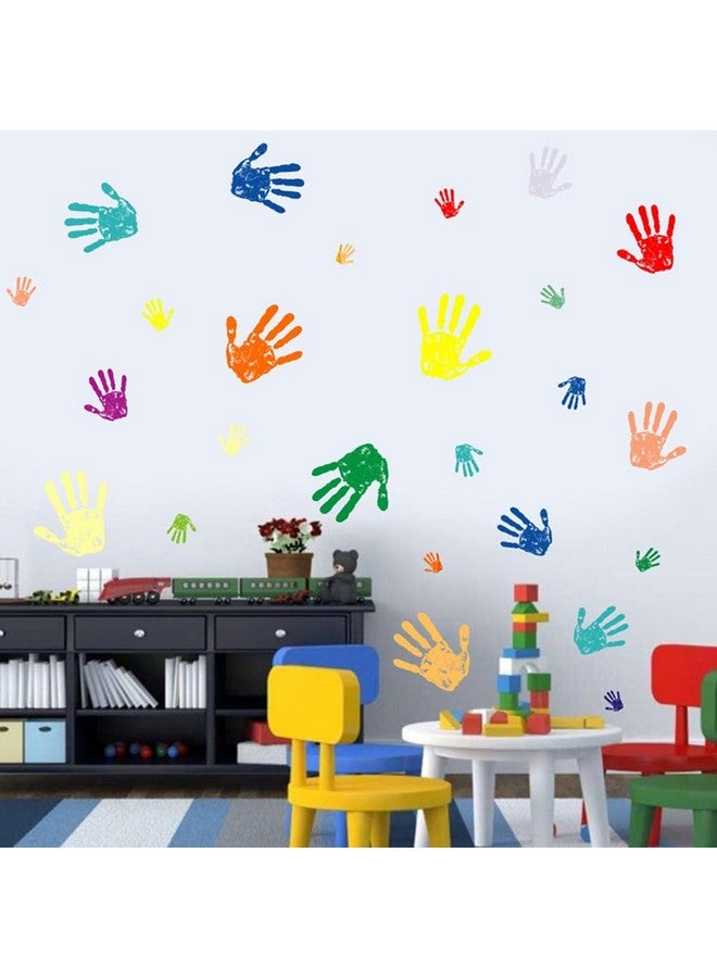 Vaguelly Colorful Palm Print Wall Stickers - DIY Decals for Kids Room Nursery and Kindergarten Decor Easy to Apply PVC Stickers (9.84X13.77 Inch Assorted Colors) - Image 3