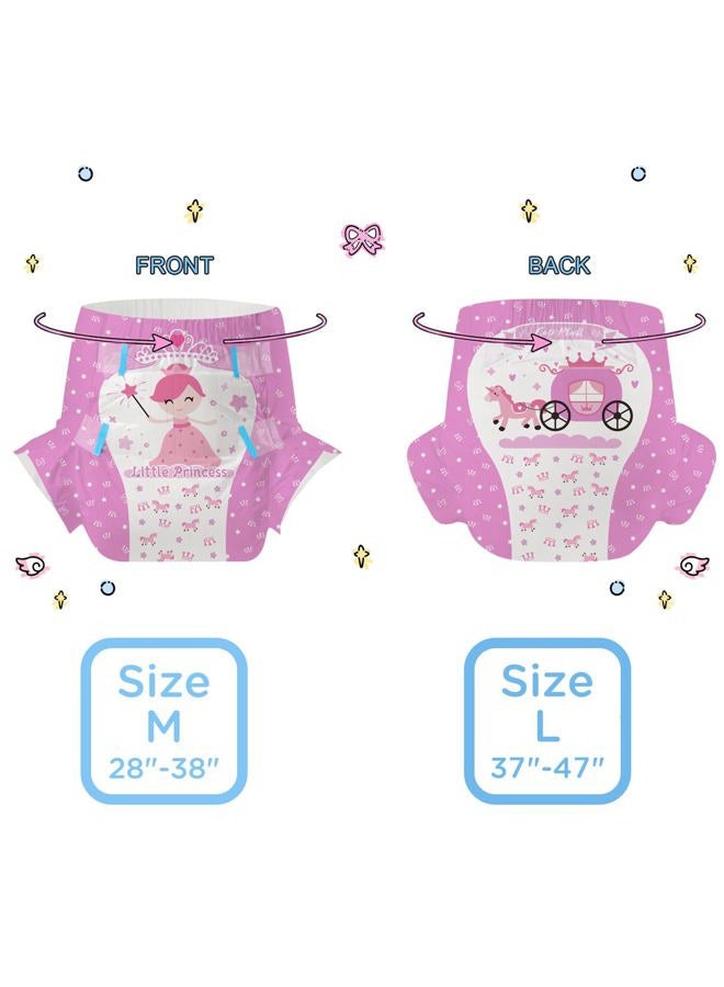 CutiePlusU Adult Diapers 2 Pieces, Incontinence Briefs with Tabs for Women and Men, Maximum Overnight Absorbency- Little Princess (Medium 28"-38") - Image 4