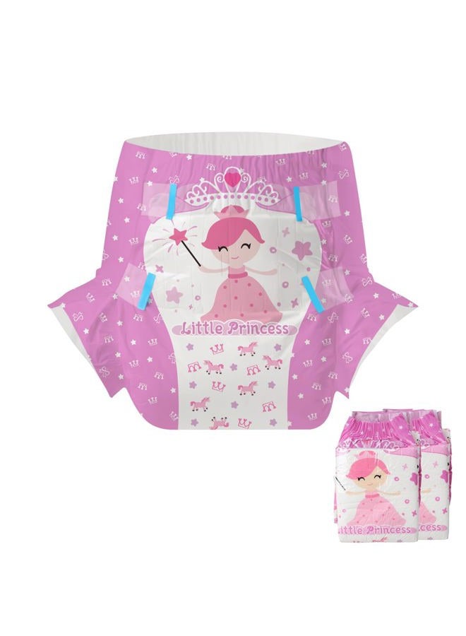 CutiePlusU Adult Diapers 2 Pieces, Incontinence Briefs with Tabs for Women and Men, Maximum Overnight Absorbency- Little Princess (Medium 28"-38") - Image 1
