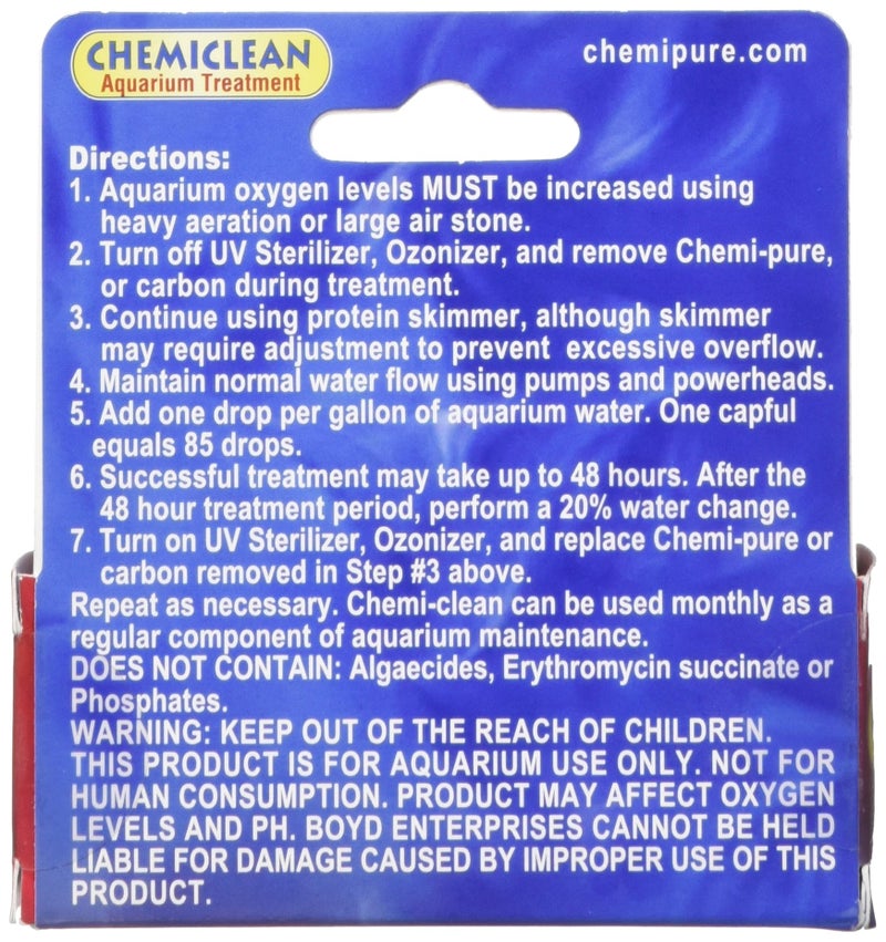 Boyd Enterprises Boyd Chemi-Clean 2oz Liquid Treats up to 720 Gallons - Effective Chemiclean Cyanobacteria for Marine & Freshwater Aquariums, Safe for Fish, Corals & Invertebrates - Image 2