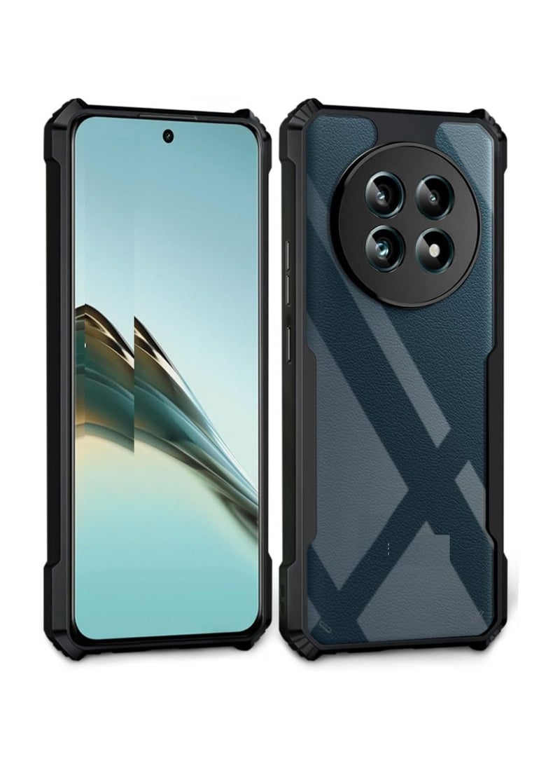 Honor X9C Case Back Cover 360 Degree Protection TPU PC Camera Protection Acrylic Transparent Black  - Image 2